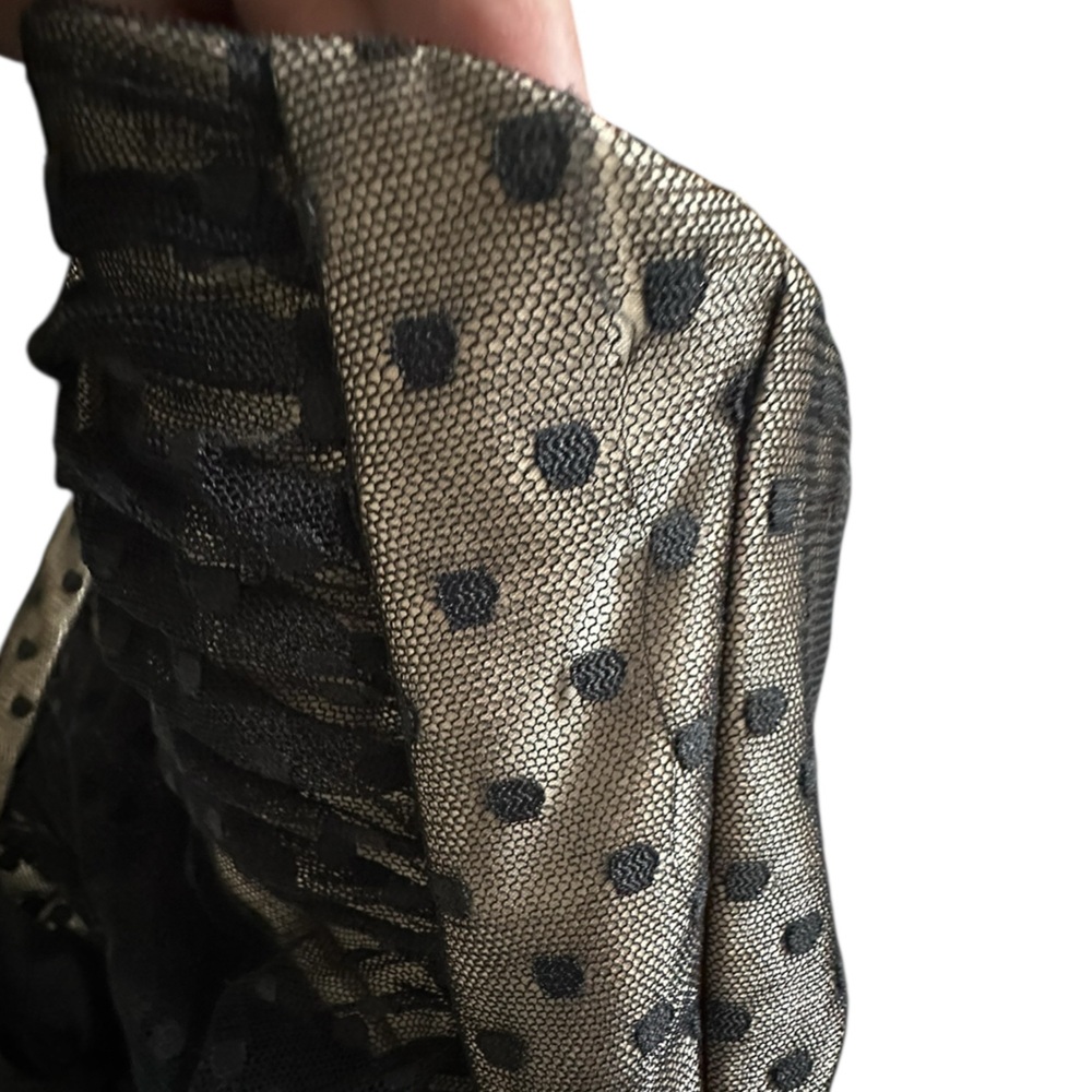 Vintage Jessica McClintock for Gunne Sax Black lPolka Dot Bubble Hem Prom Dress - Picture 10 of 10